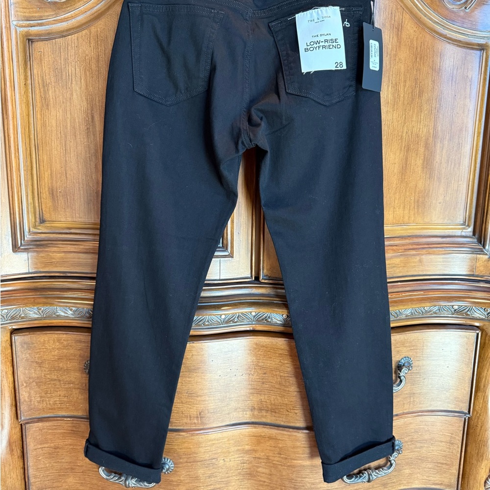 Rag & Bone Low-Rise Boyfriend Jeans Dylan Ankle Black - Picture 6 of 8